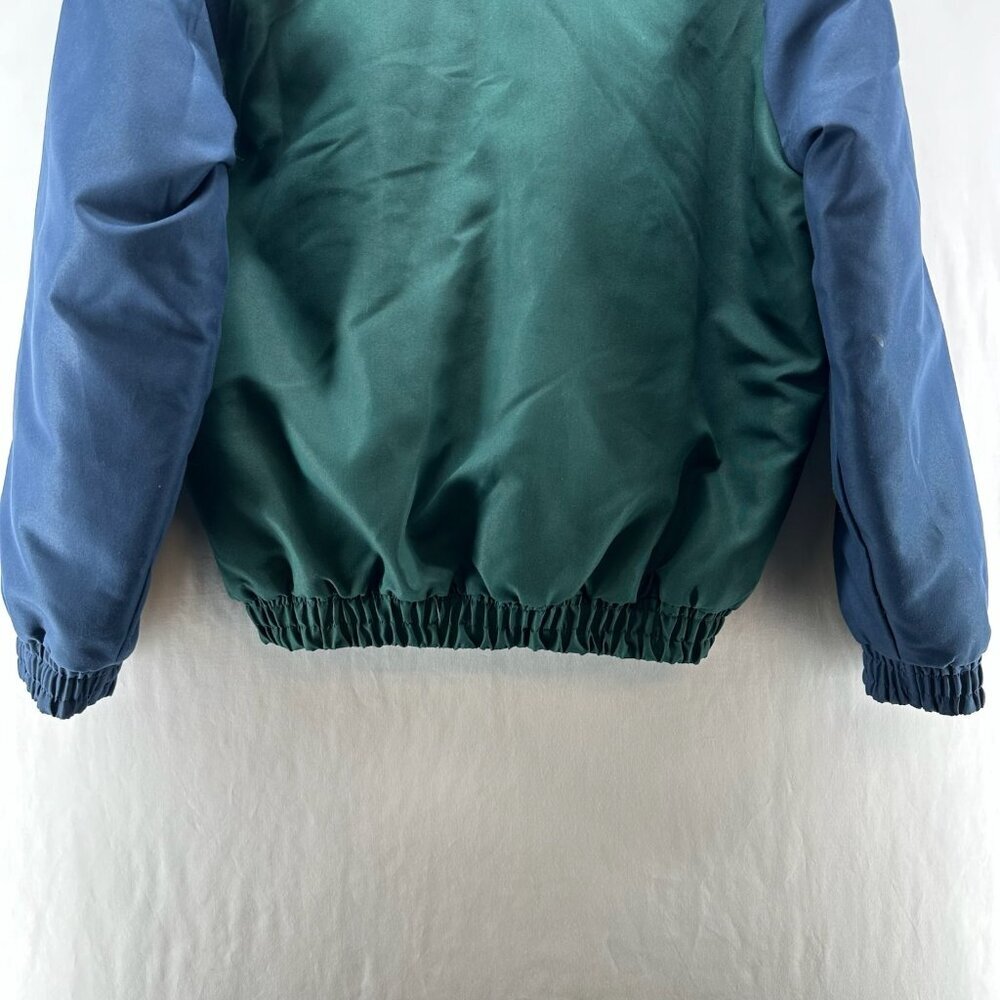 California Imperial Bomber Jacket Men L Zip Up Quilt Lined Colorblock Green Blue - Picture 11 of 11